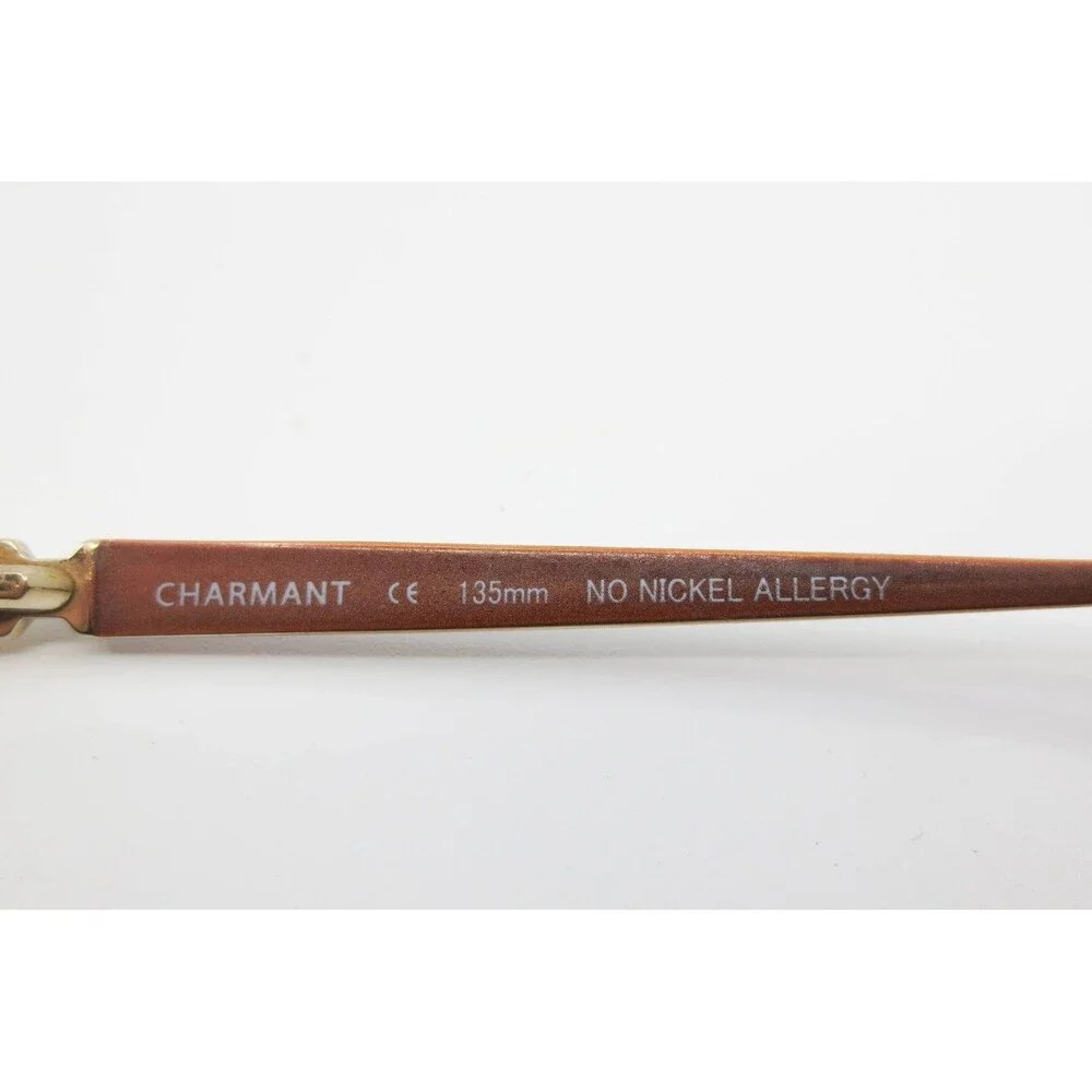 Charmant CH10845 Brown Gold Pure Titanium Eyeglass Frames 51-17-135 Rectangular